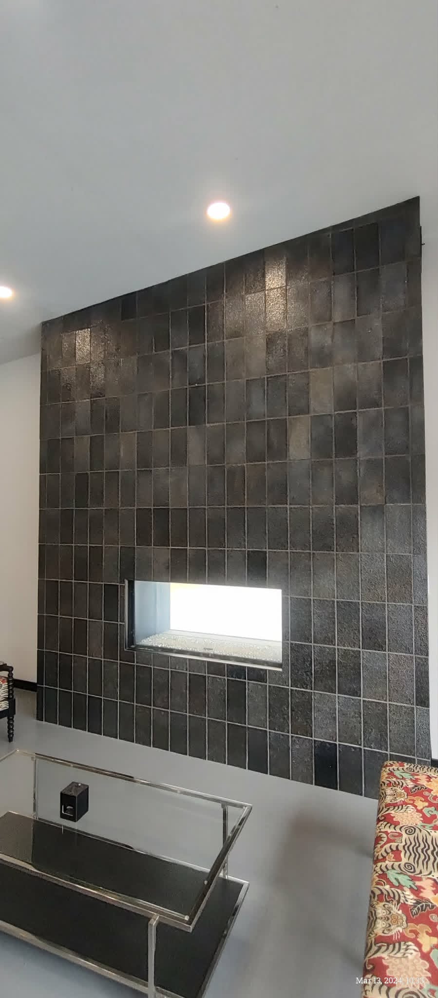 Dark Fireplace Feature Wall