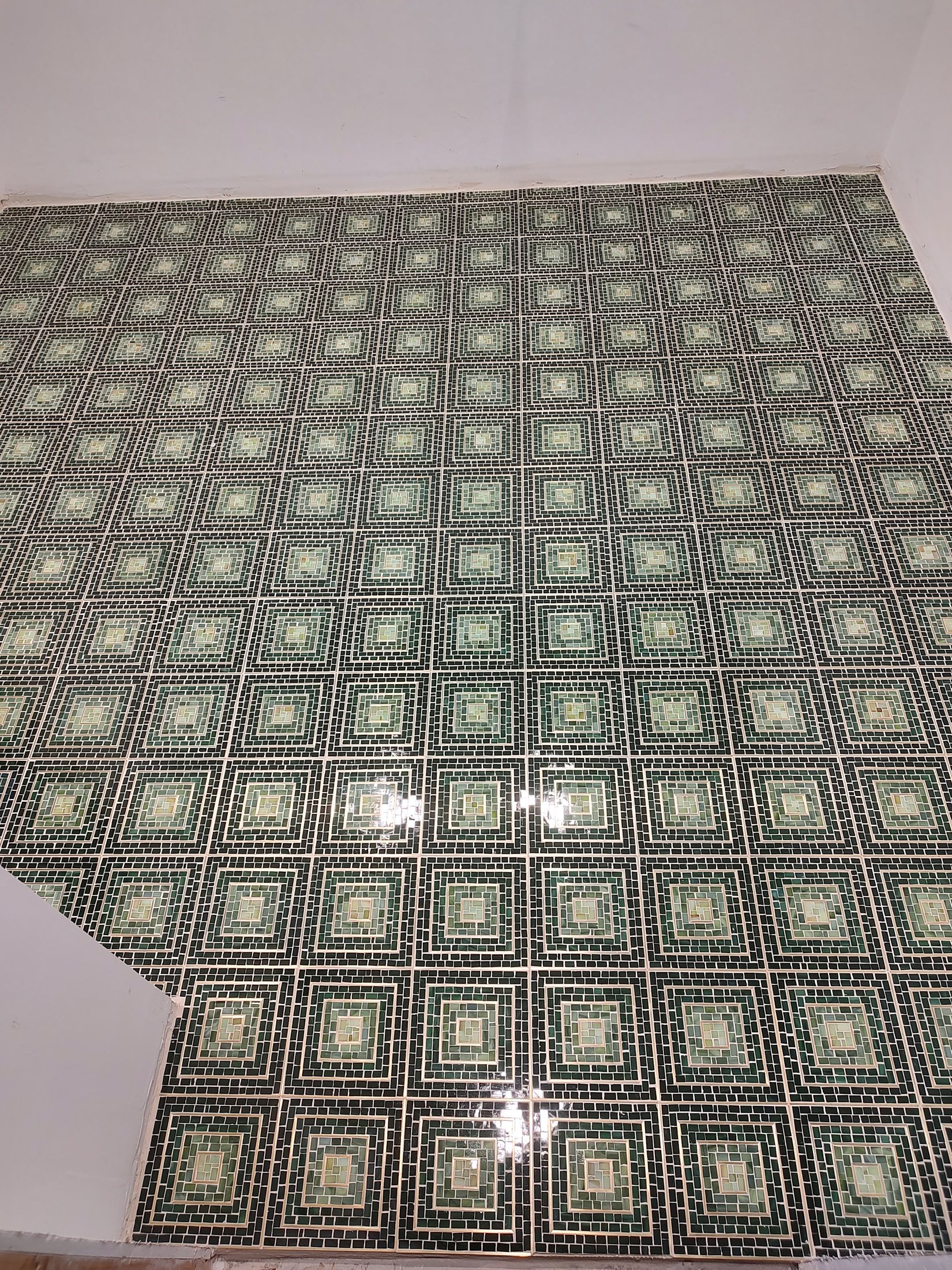 Green & Brass Mosaic Floor