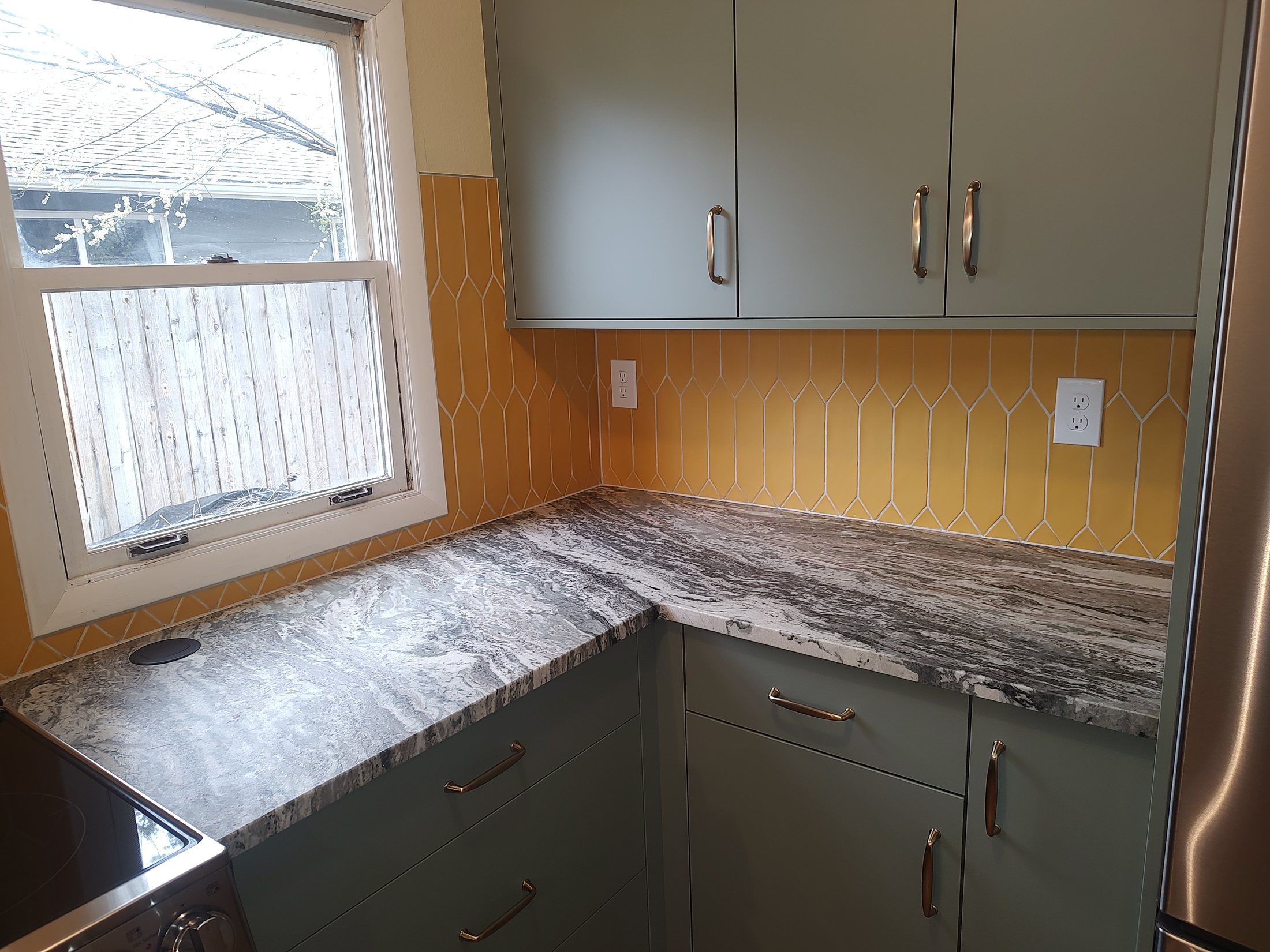 Mustard Picket Backsplash